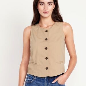 Old Navy High-Neck Button-Down Vest Top SZ L